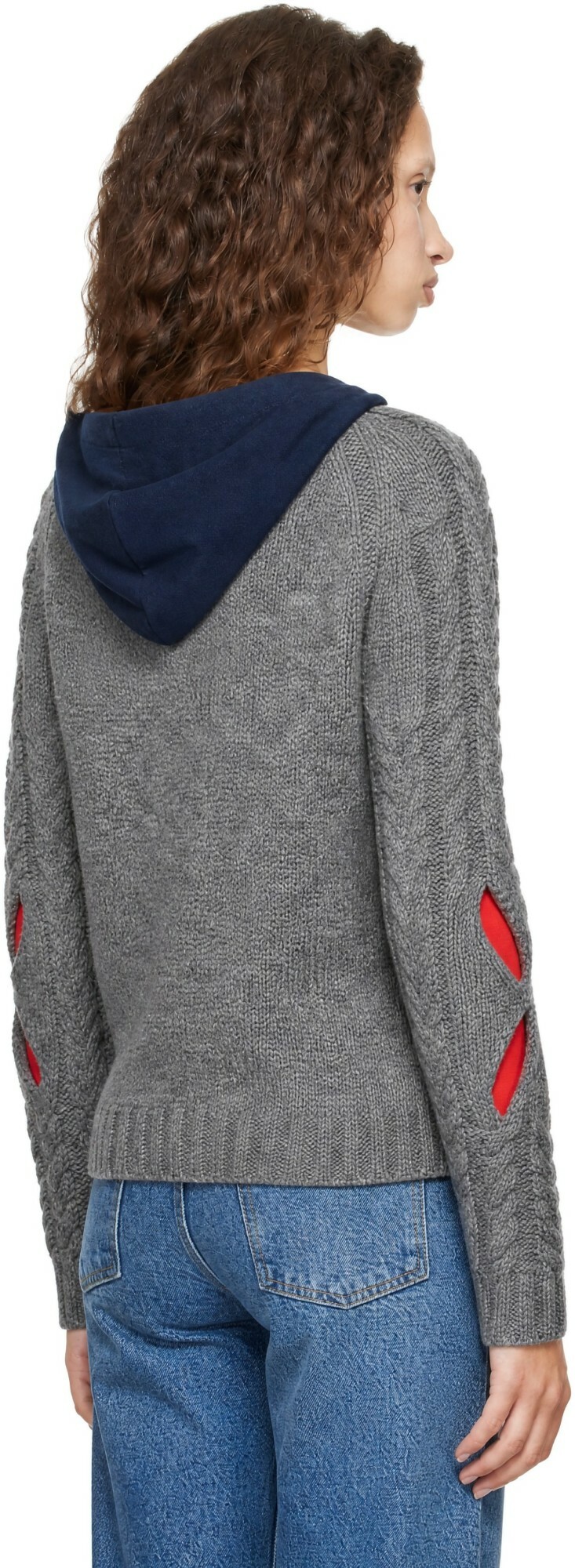 Stefan Cooke Gray Cable Hoodie