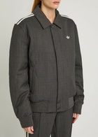 Adidas X Wales Bonner Quilted Wool-blend Jacket Dark Grey