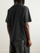 Acne Studios - Exford Logo-Flocked Cotton-Jersey T-Shirt - Black