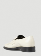Square Toe Chain Loafers in White