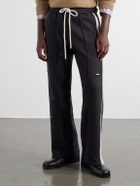 NAHMIAS - Repaired Wide-Leg Cotton-Jersey Drawstring Sweatpants - Black