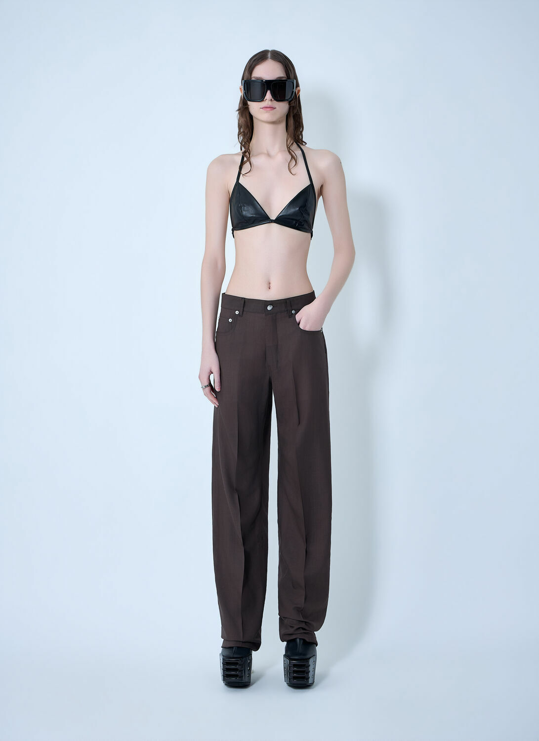 Rick Owens Leather Triangle Bikini Top