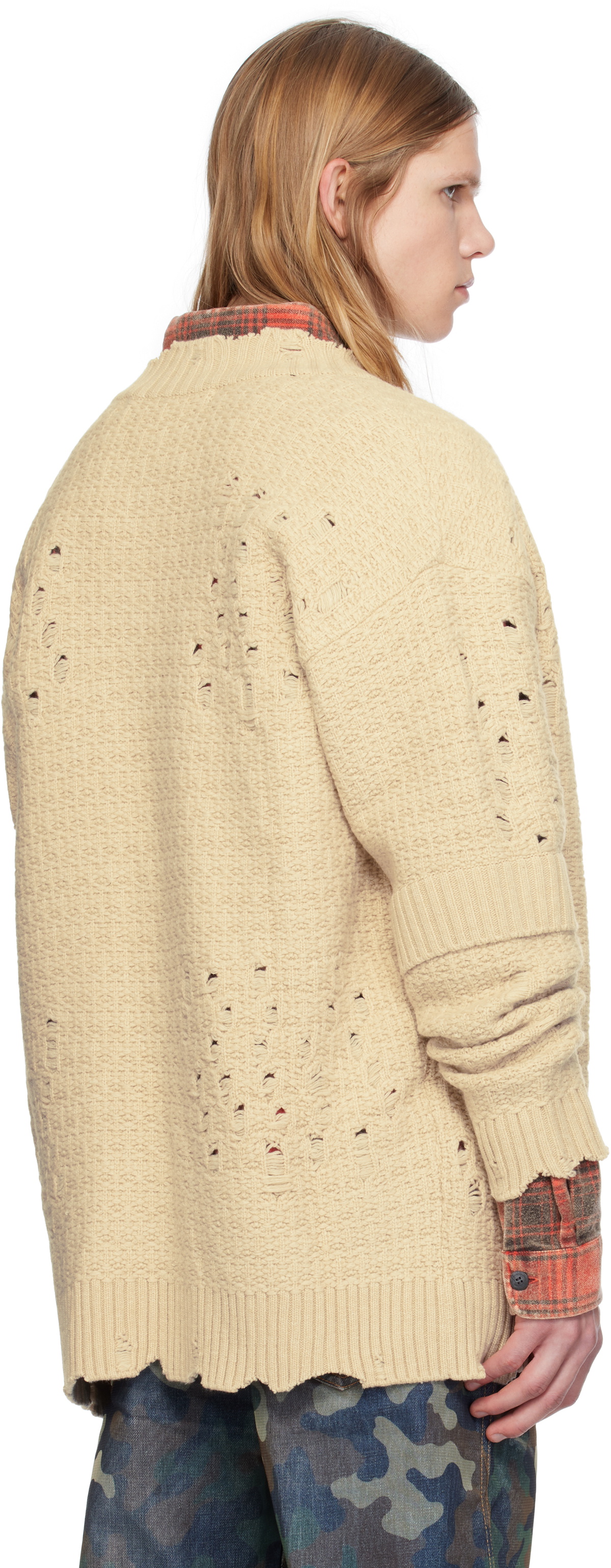 Andersson Bell Beige Roghen Wool Long Cardigan