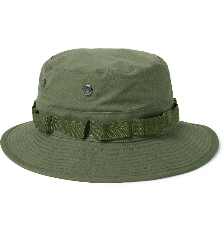 Photo: OrSlow - Webbing-Trimmed Cotton-Ripstop Bucket Hat - Green