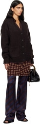Dries Van Noten Brown Alpaca Cardigan