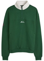 Malbon Milton Logo-embroidered Half-zip Cotton Sweatshirt Green
