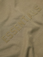 FEAR OF GOD ESSENTIALS - Logo-Flocked Cotton-Jersey T-Shirt - Brown