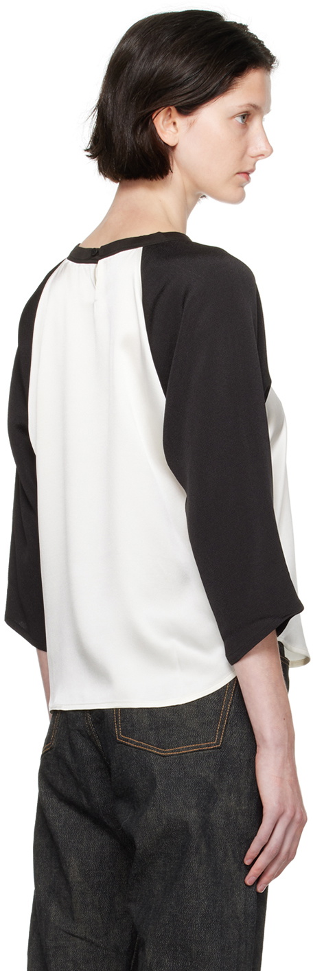 visvim Black & White Paneled Long Sleeve T-Shirt