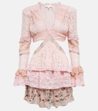 LoveShackFancy Karine lace and chiffon minidress