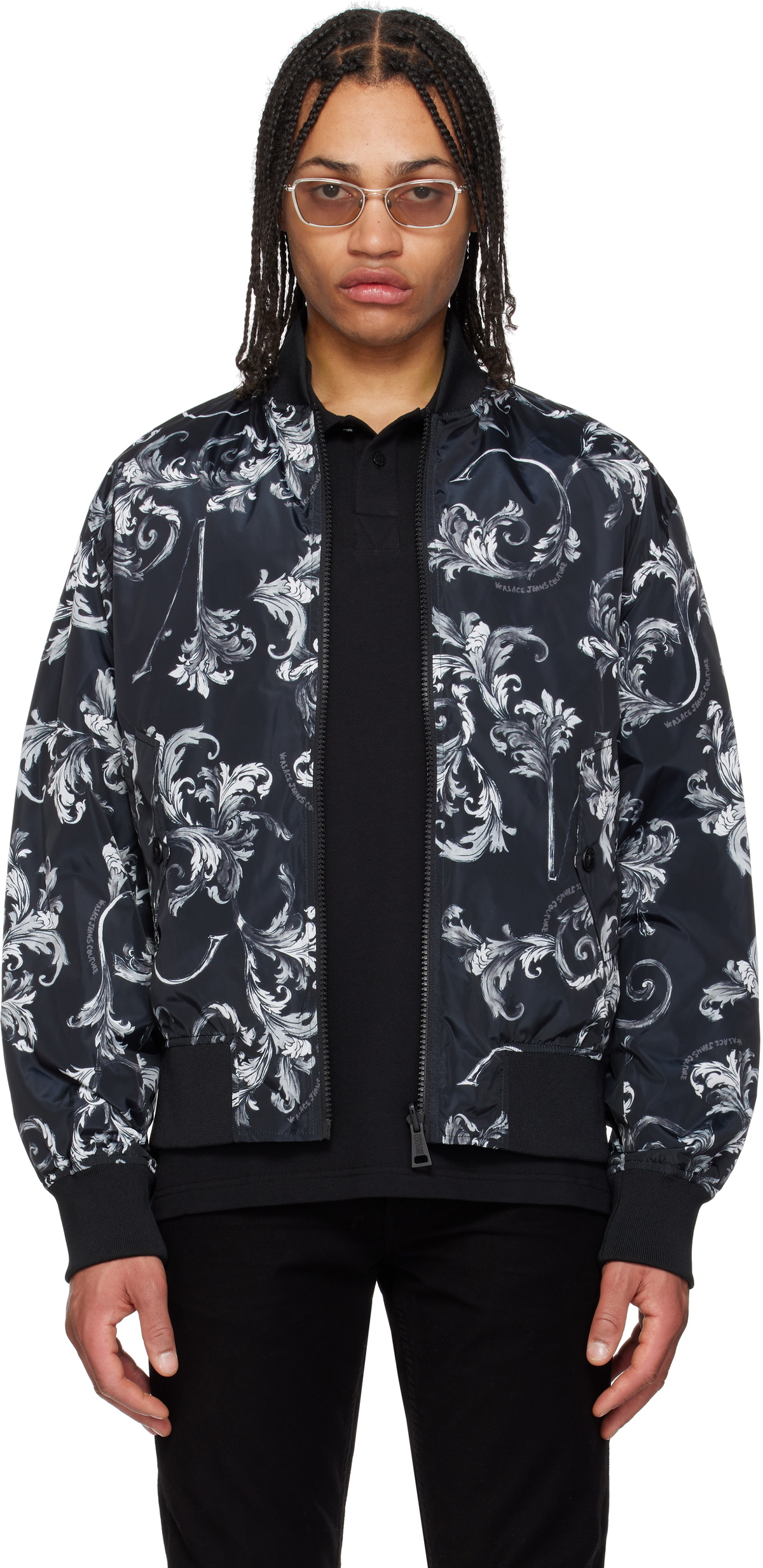 ブルゾン Versace Jeans Couture Outline Baroque Windbreaker VERSACE JEANS COUTURE Outline Barocco Reversible Puffer