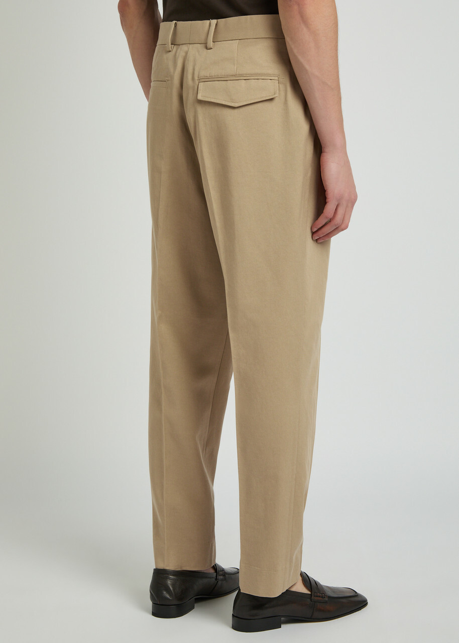 Wax London Aubyn Tapered-leg Twill Trousers Tan