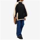 A.W.A.K.E. MODE Women's Pleated Oversized Poncho Top in Black/Beige