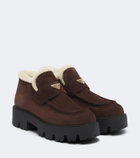 Prada Shearling-lined suede ankle boots