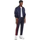 Moncler Navy and Red Jersey Lounge Pants