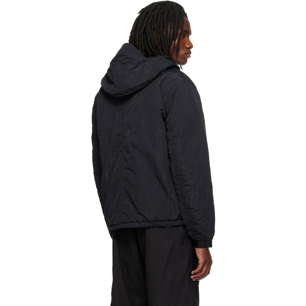 Stone Island Black Q100007 Warp Rib Nylon-TC Jacket