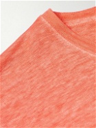 120% - Slim-Fit Linen T-Shirt - Orange