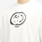 Gucci Men's Interlocking Sprayed Logo T-Shirt in White