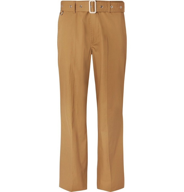 Photo: Burberry - Wide-Leg Belted Cotton-Twill Trousers - Tan