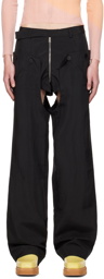 Eckhaus Latta Black Husk Chap Trousers