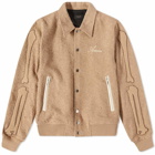 AMIRI Men's Bones Varsity Jacket in Tan