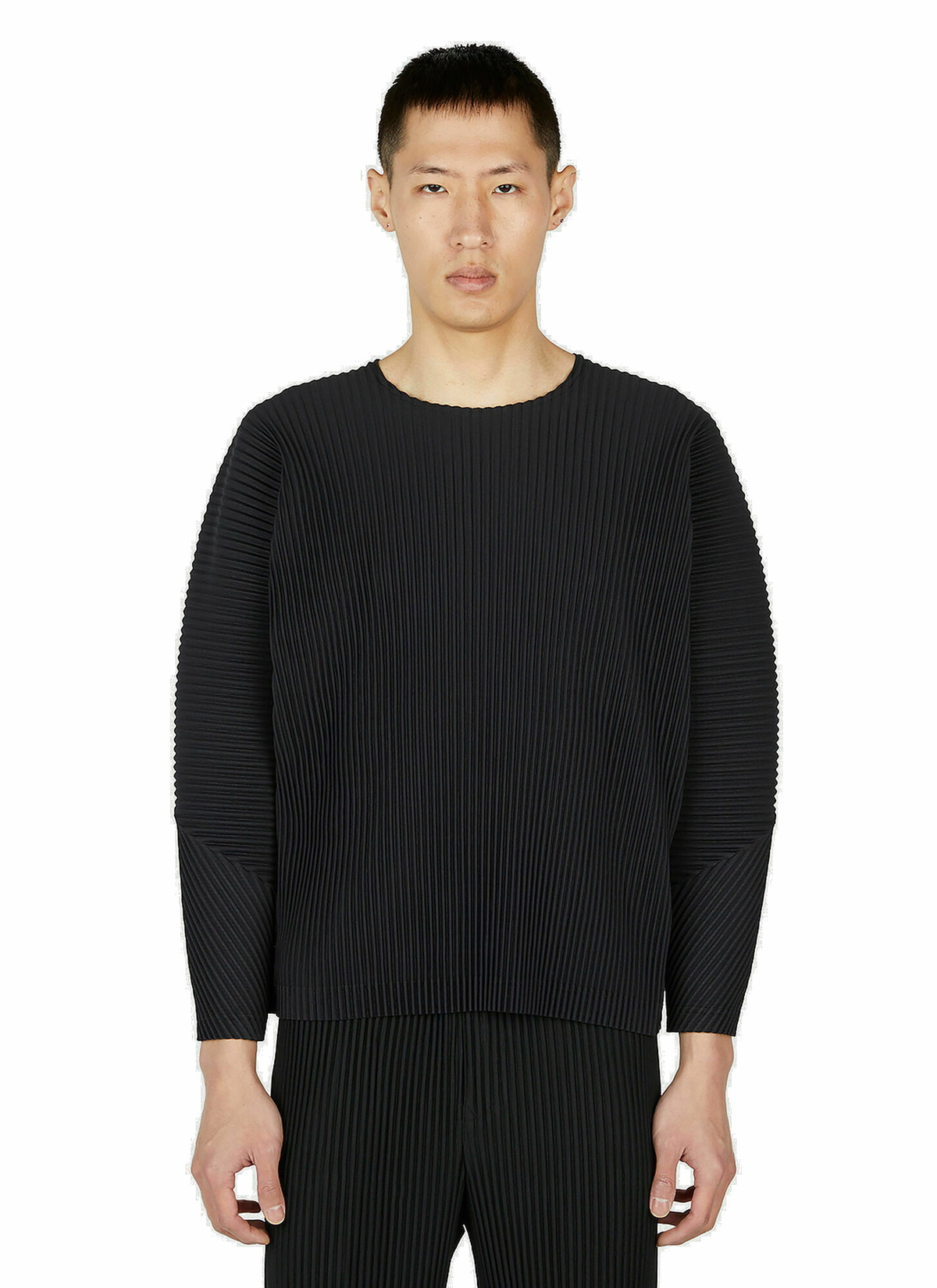 Homme Plissé Issey Miyake - Long Sleeve Top in Black Homme Plisse Issey ...