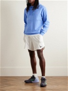 Nike Tennis - Court Heritage Logo-Appliquéd Cotton-Blend Jersey Tennis Hoodie - Blue