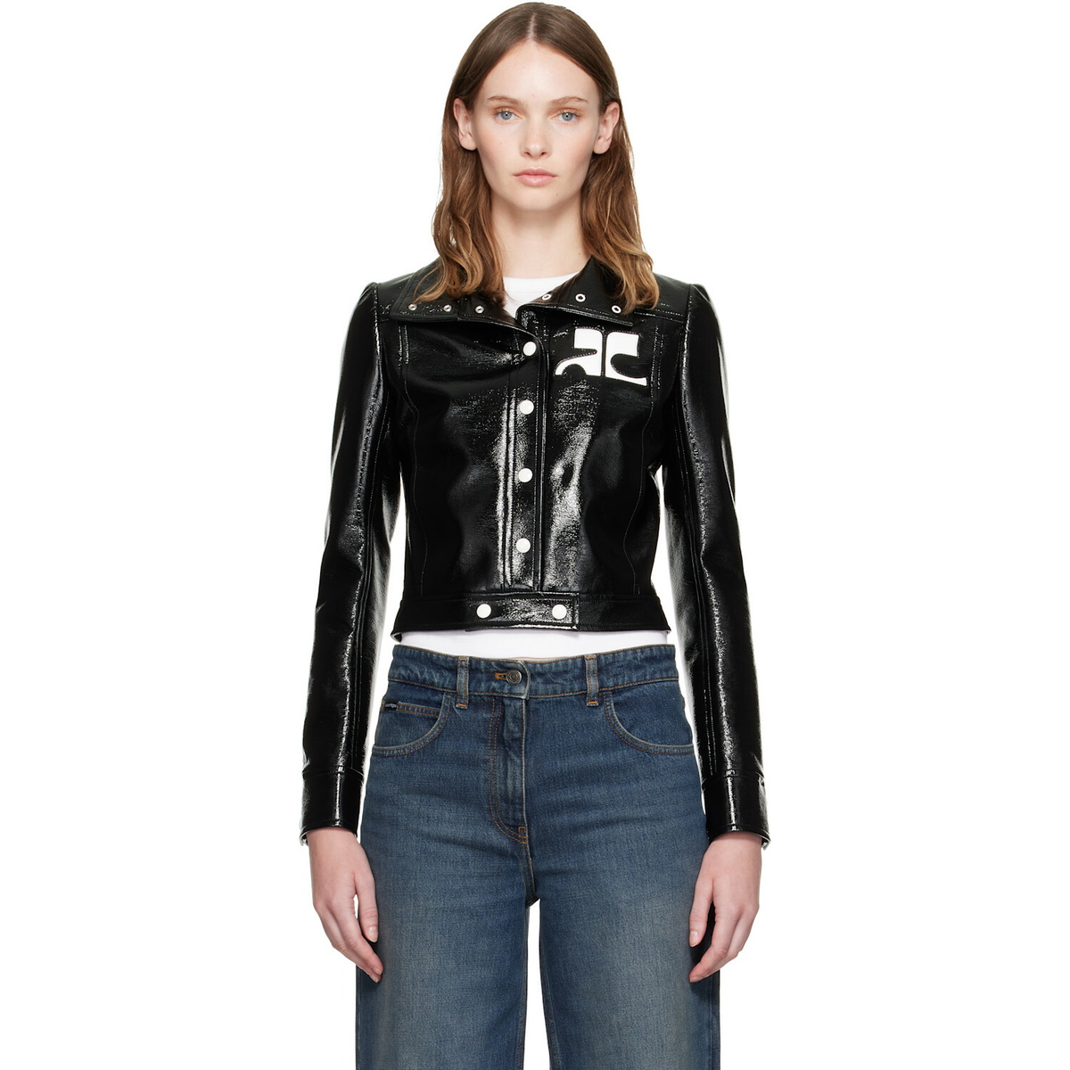 Courrèges Black Reedition Vinyl Jacket