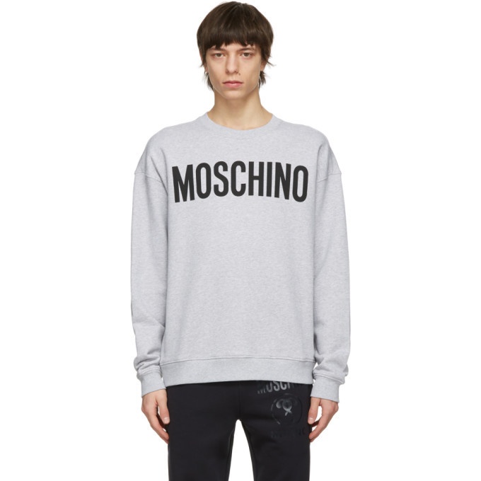 Photo: Moschino Grey Cotton Logo Sweatshirt