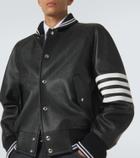 Thom Browne 4-Bar leather bomber jacket