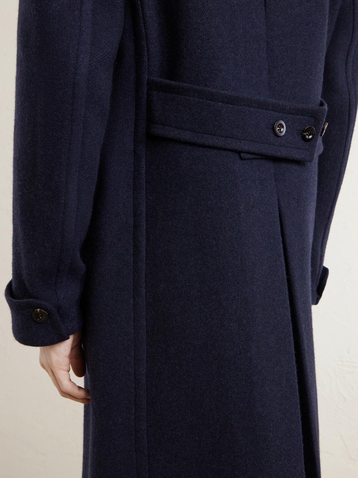 Private White V.C. - The Admiral's Great Shearling-Trimmed Merino Wool and Cashmere-Blend Coat - Blue
