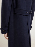 Private White V.C. - The Admiral's Great Shearling-Trimmed Merino Wool and Cashmere-Blend Coat - Blue
