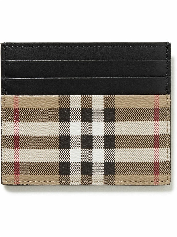 Photo: Burberry - Leather-Trimmed Checked Coated-Canvas Cardholder