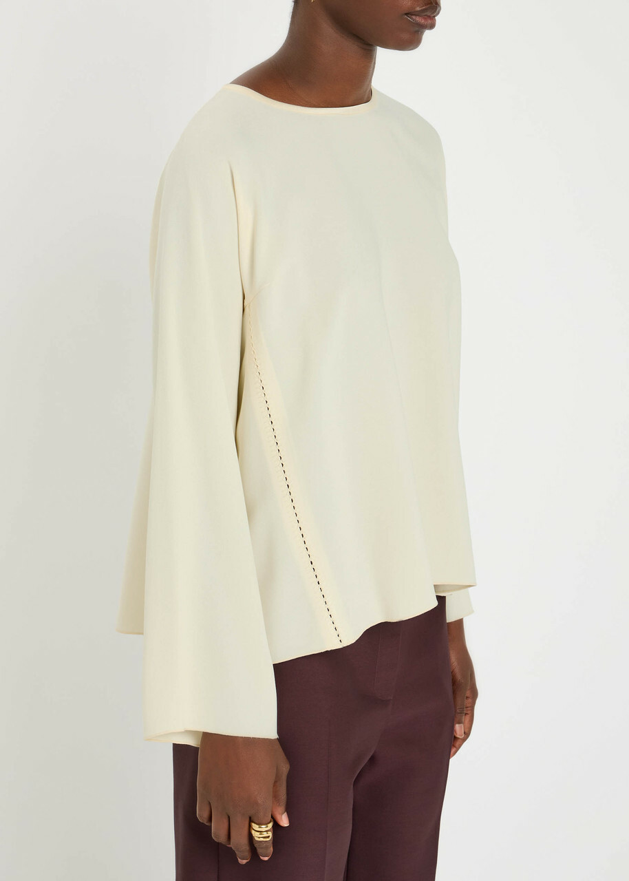Forte_forte Stitch-effect Crepe top Cream