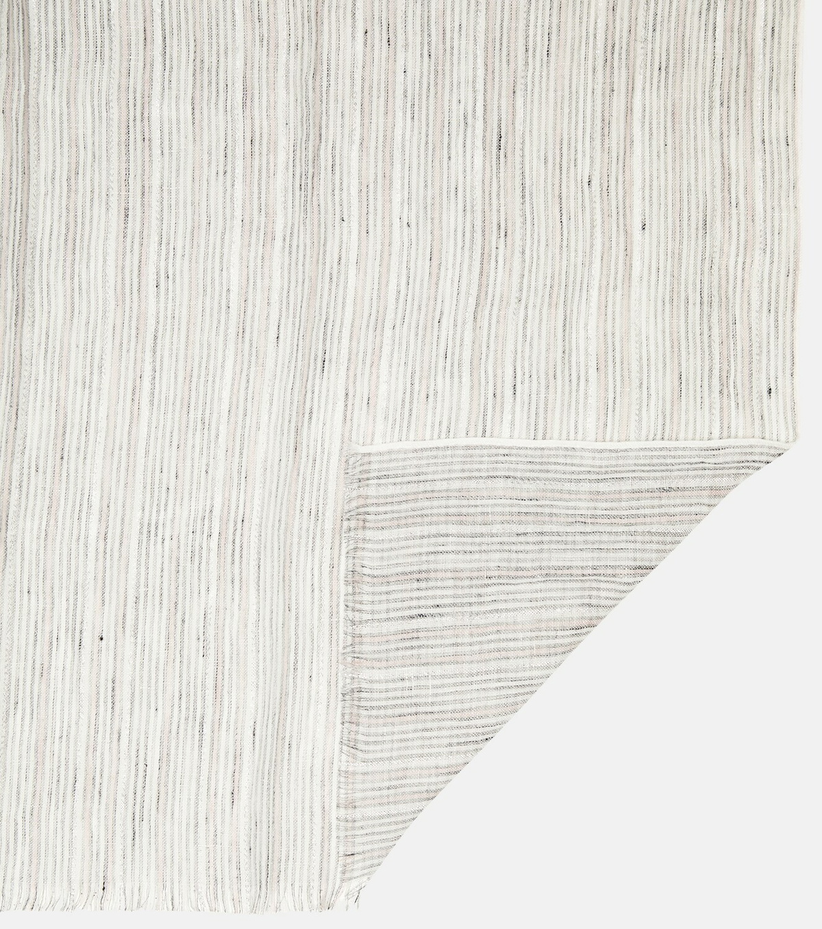 Écharpe Châle Brunello Cucinelli 100% Lin Saumon Rayé, 60 X 90 Cm - Neuf Sans étiquette