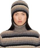 ERL Brown & Black Striped Beanie