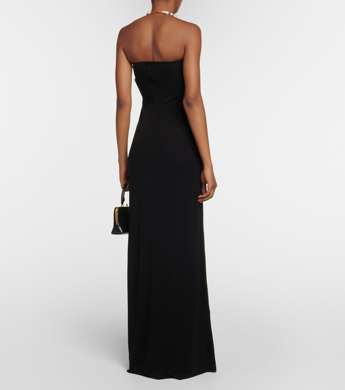 Ruched strapless maxi on sale dress