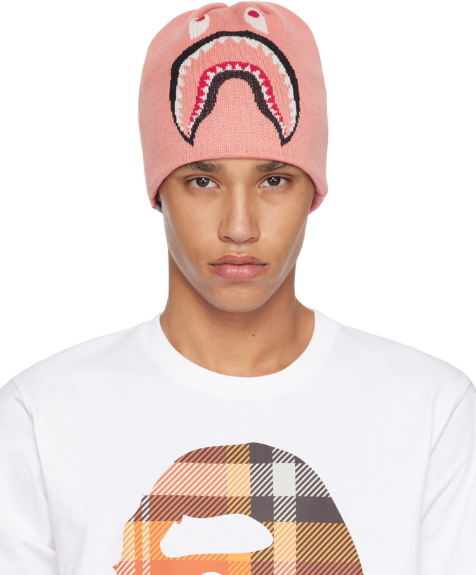 Photo: BAPE Pink 2nd Shark Knit Beanie