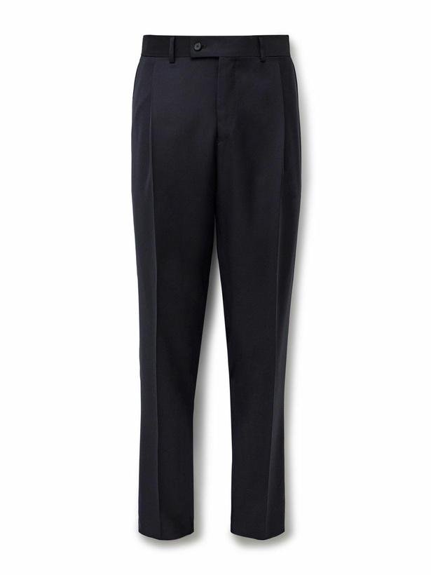 Photo: Caruso - Slim-Fit Pleated Wool Trousers - Blue