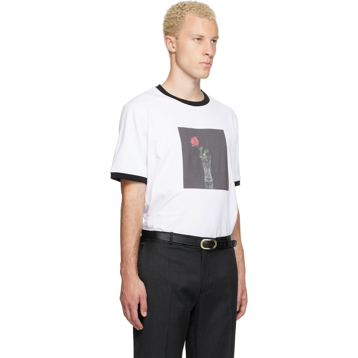 Ernest W. Baker White Rose Print T-shirt
