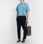 Thom Browne - Leather-Trimmed Canvas Tote Bag - Blue