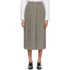 Sara Lanzi Black and White Check Pleated Skirt