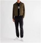 Moncler - Panelled Wool-Blend and Quilted Shell Down Bomber Jacket - Green