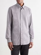 Slowear - Glanshirt Button-Down Collar Houndstooth Cotton Shirt - Brown