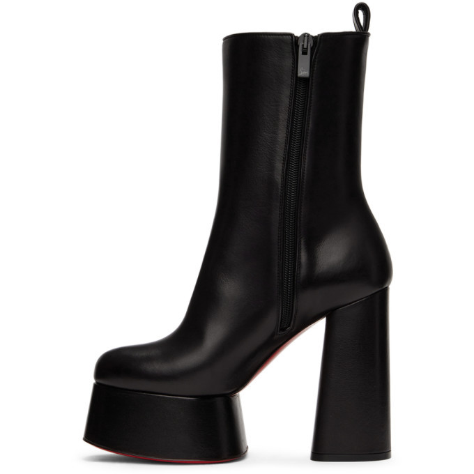 Christian Louboutin Studded Buckle Detail Mid Calf Boots