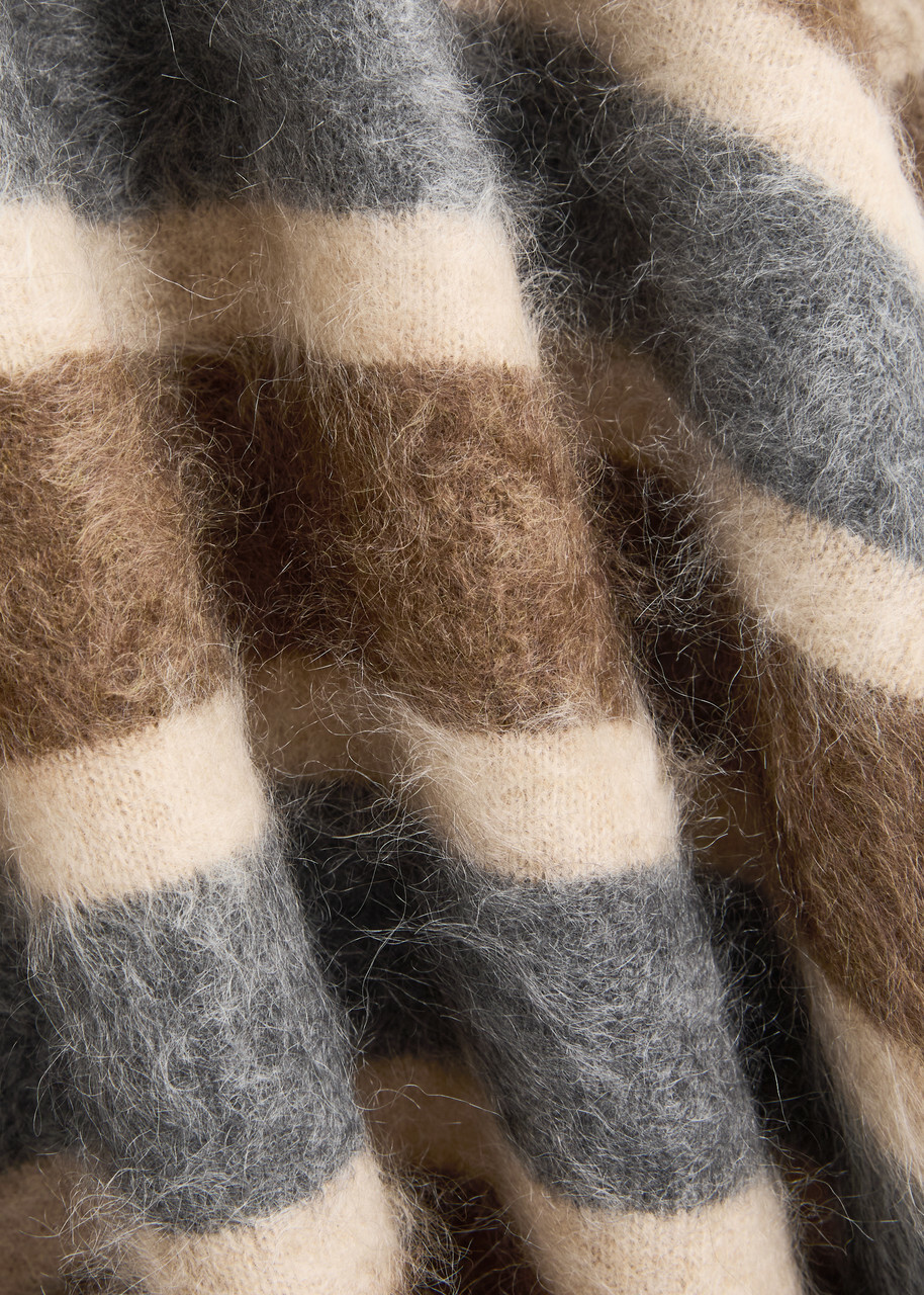 Guest In Residence Grizzly Striped Brushed Cashmere Jumper Brown