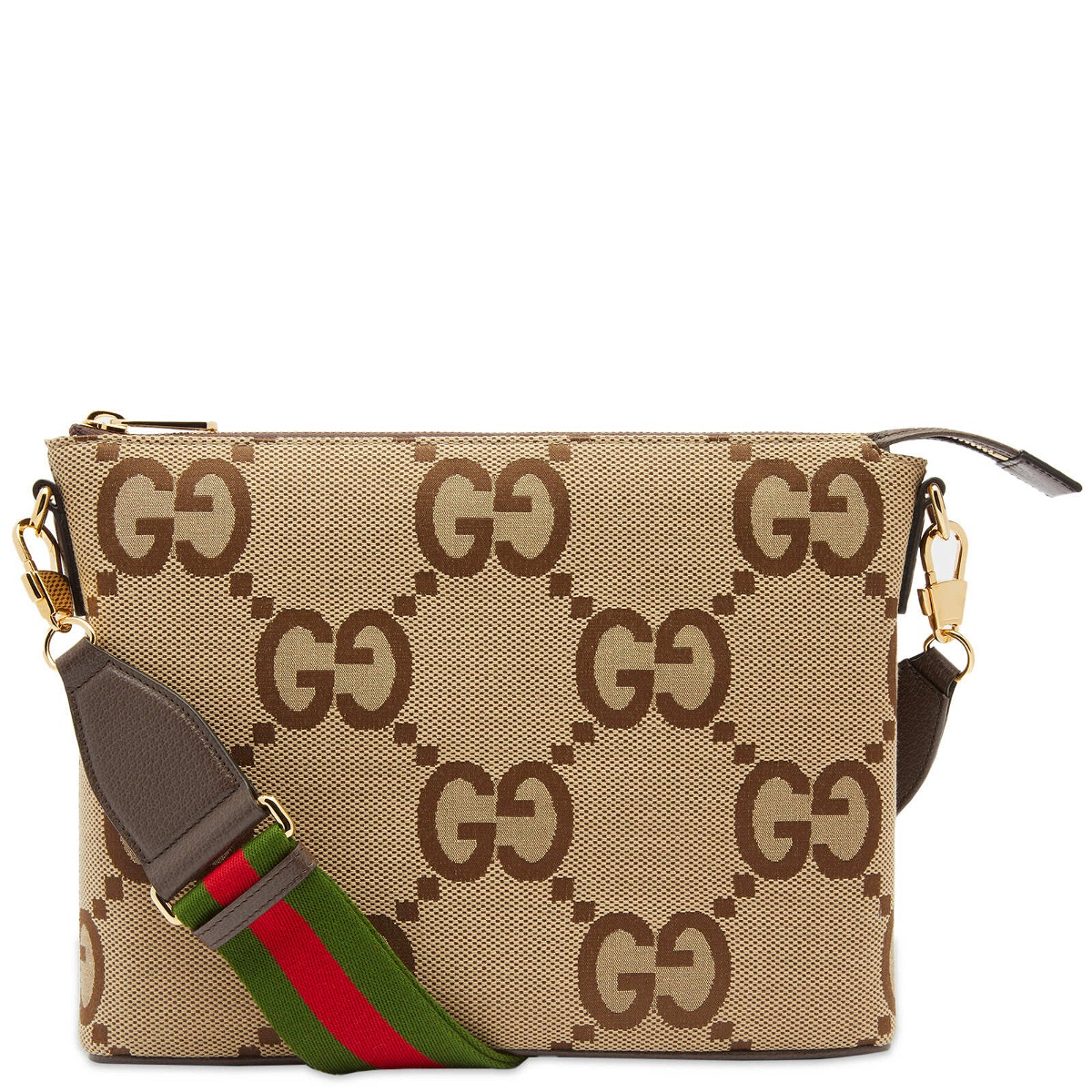 Photo: Gucci Men's Tonal Jumbo GG Small Messanger Bag in Camel