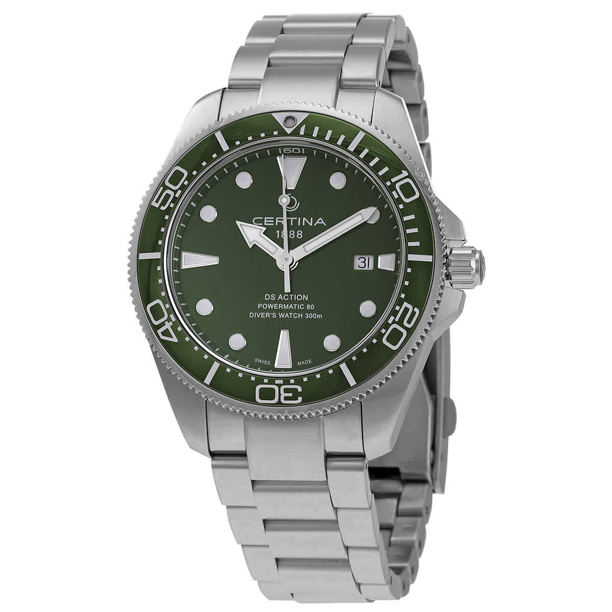 Certina Ds Action Diver Automatic Green Dial Mens Watch C0326071109100