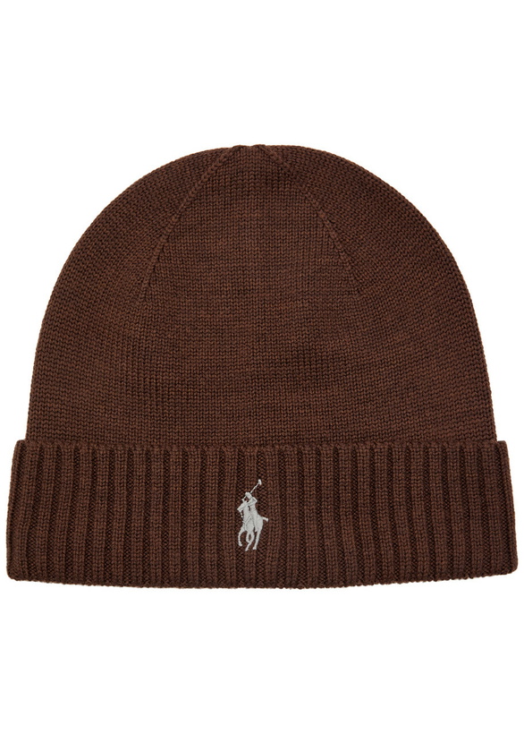 Photo: Polo Ralph Lauren Logo-embroidered Wool Beanie - Brown - One Size