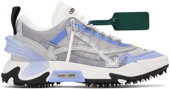 Photo: Off-White Gray & Blue Odsy 2000 Sneakers