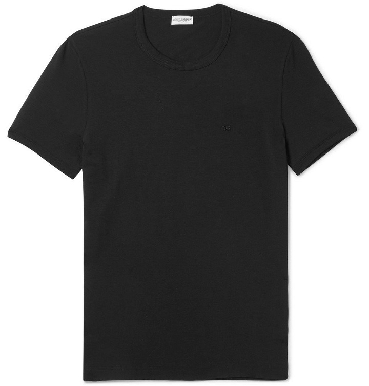Photo: Dolce & Gabbana - Stretch-Pima Cotton T-Shirt - Men - Black